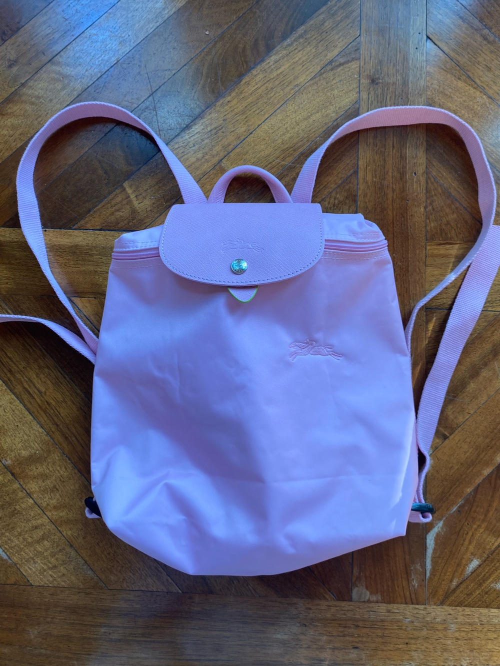 Longchamp Baby Pink Le Pliage Nylon Backpack Rare Colour 100% Authentic